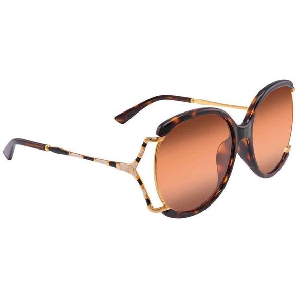 NEW Gucci Havana Orange Butterfly Women's Sunglasses - Picture 1 of 4